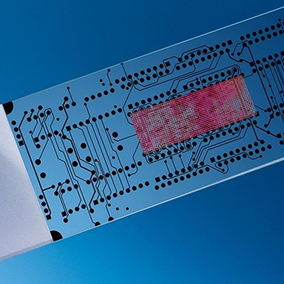 closeup of a microchip